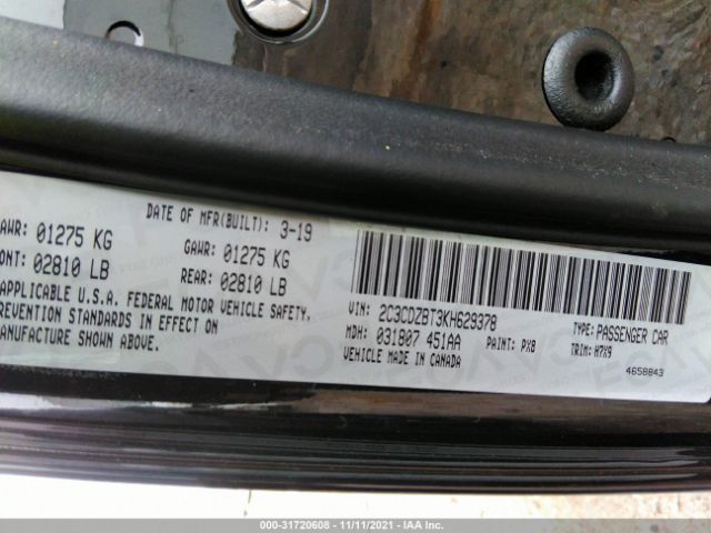 2C3CDZBT3KH629378 Dodge Challenger R/t