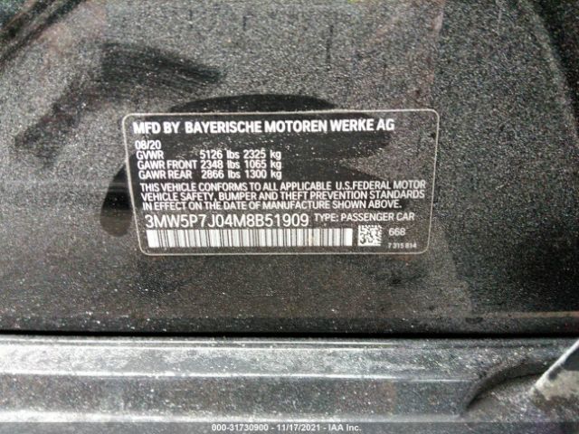2021 BMW 3 SERIES 3MW5P7J04M8B51909 Photo 8