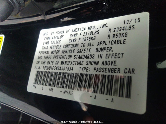 Acura TLX TECH 2016 19UUB1F59GA001934 Image 9