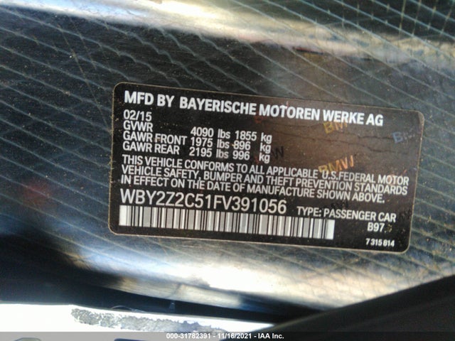 2015 BMW i8, VIN: WBY2Z2C51FV391056