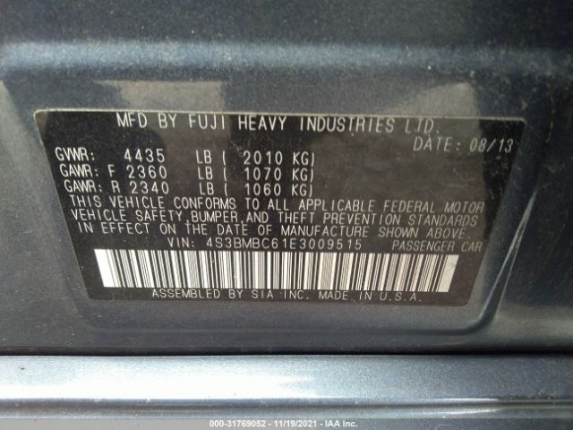 4S3BMBC61E3009515 Subaru Legacy 2.5i Premium
