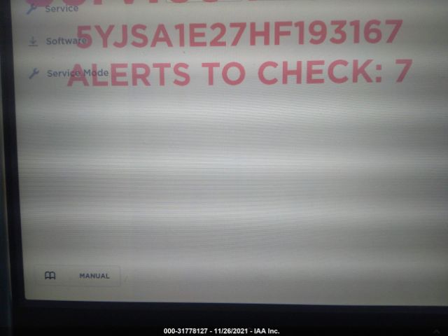 2017 TESLA MODEL S 5YJSA1E27HF193167 Photo 8