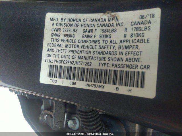 Honda Civic Sedan Lx 2018 2HGFC2F52JH571262 Image 8