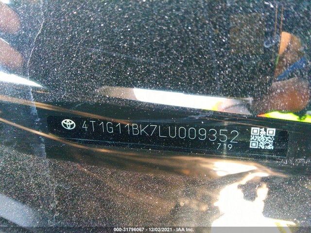2020 TOYOTA CAMRY VIN: 4T1G11BK7LU009352