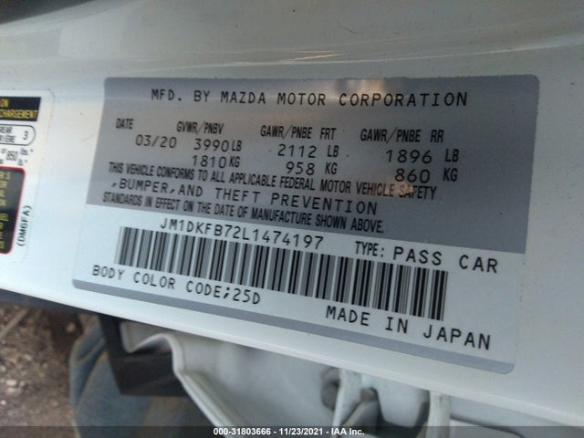 2020 Mazda CX-3, VIN: JM1DKFB72L1474197