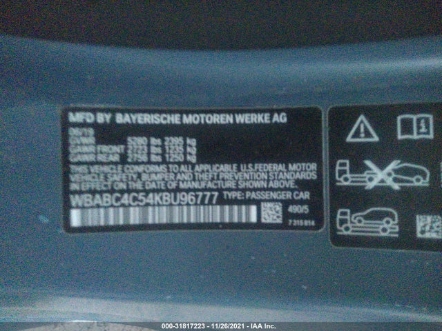 2019 BMW 8 Series, VIN: WBABC4C54KBU96777