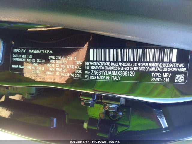 2021 Maserati Levante, VIN: ZN661YUA8MX366129