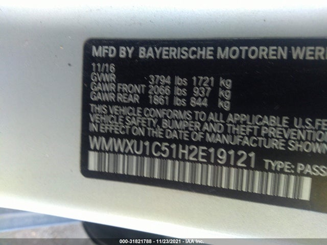 2017 Mini Hardtop, VIN: WMWXU1C51H2E19121