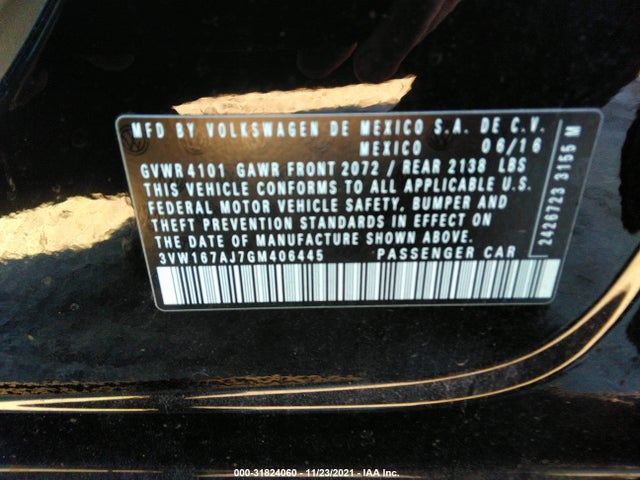 3VW167AJ7GM406445 Volkswagen Jetta Sedan 1.4t S W/technology