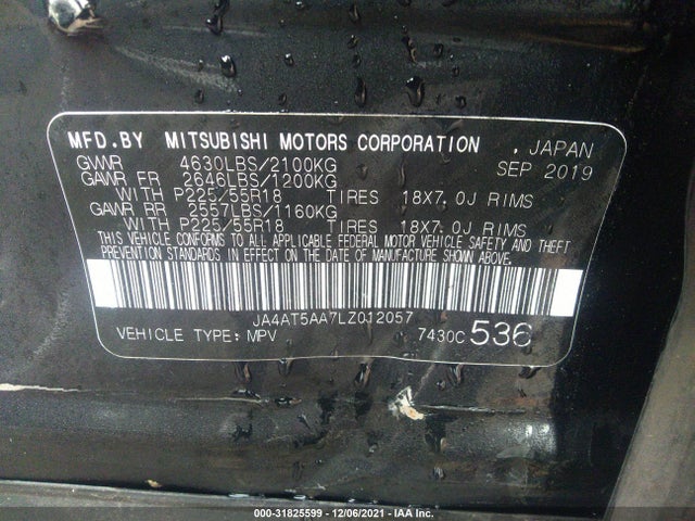 JA4AT5AA7LZ012057 Mitsubishi Eclipse Cross Se/sel