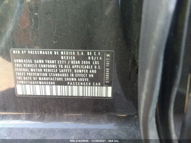 3VW4T7AU9FM005686 Volkswagen Golf Gti 2.0t Se 4-door