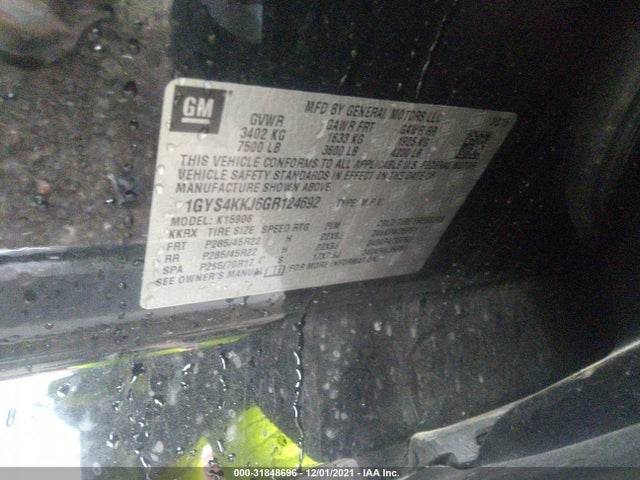 2016 Cadillac Escalade, VIN: 1GYS4KKJ6GR124692