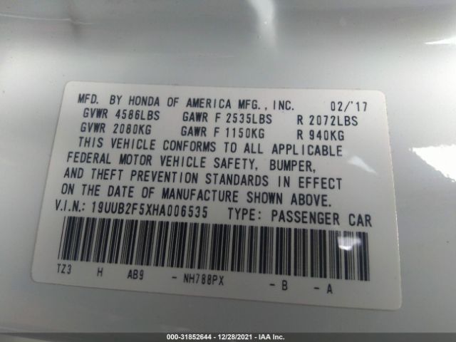 19UUB2F5XHA006535 Acura Tlx W/technology Package