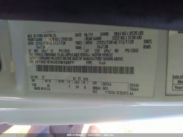 2014 Ford E-Series, VIN: 1FTNE1EW2EDB12471