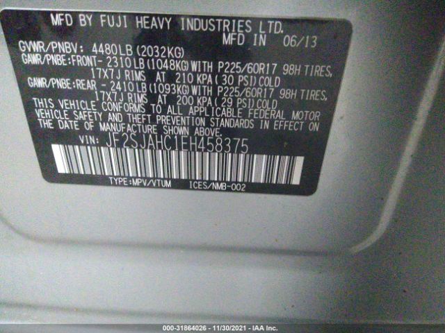 JF2SJAHC1EH458375 Subaru Forester 2.5i Limited