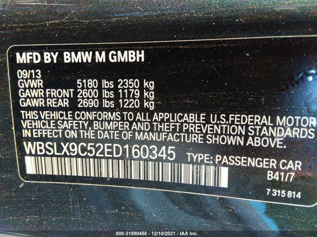BMW M6 2014 WBSLX9C52ED160345 Image 9