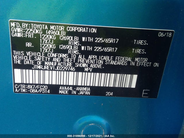 Toyota RAV4 HYBRID 2018 JTMRJREV1JD229746 Image 10