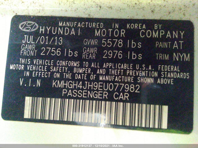 2014 Hyundai Equus, VIN: KMHGH4JH9EU077982