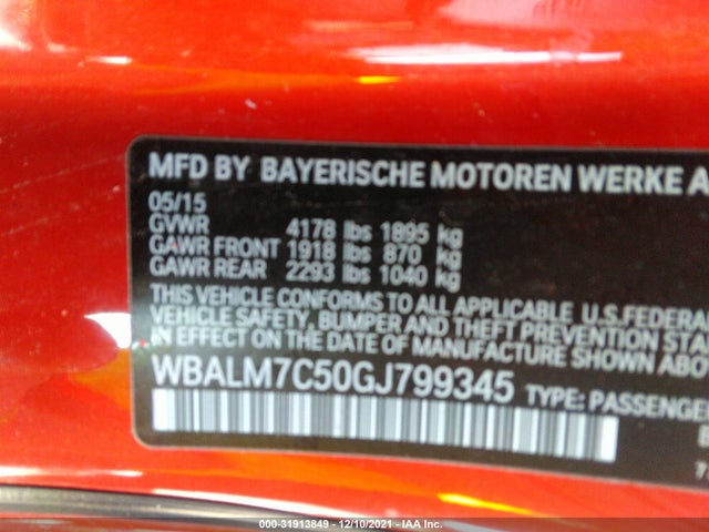 BMW Z4 Sdrive35i 2016 WBALM7C50GJ799345 Image 9