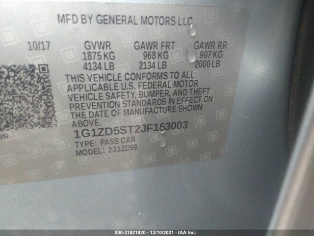 Chevrolet MALIBU LT 2018 1G1ZD5ST2JF153003 Image 9