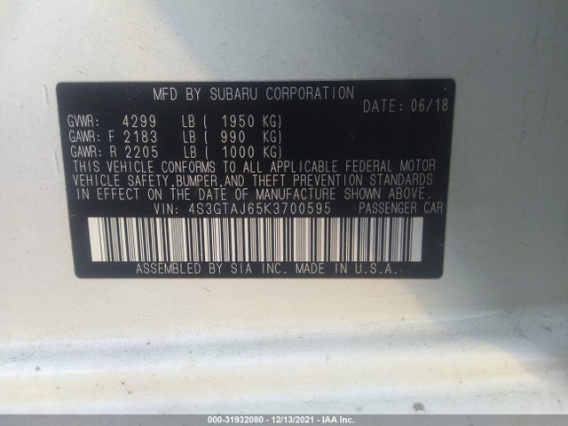 2019 Subaru Impreza, VIN: 4S3GTAJ65K3700595
