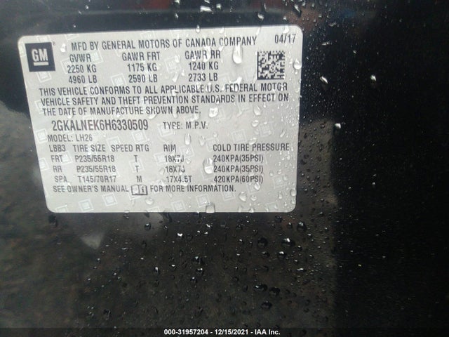 GMC Terrain Sle 2017 2GKALNEK6H6330509 Image 9