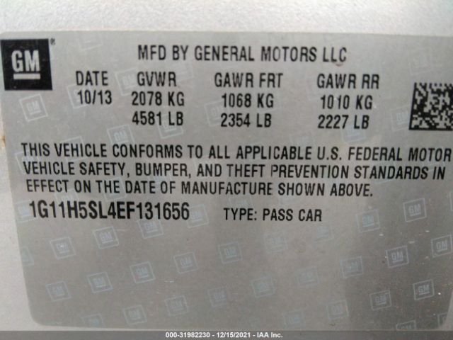 1G11H5SL4EF131656 Chevrolet Malibu 1lz