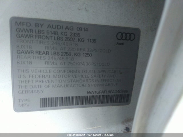 2015 Audi A6, VIN: WA1UFAFL9FA040985