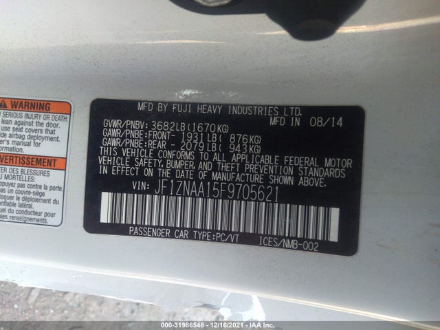 2015 Scion FR-S, VIN: JF1ZNAA15F9705621