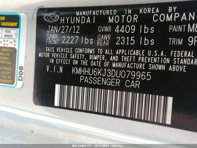 2013 HYUNDAI GENESIS COUPE 3.8 GRAND TOURING VIN: KMHHU6KJ3DU079965