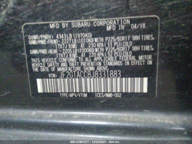 JF2GTACC8J8331883 Subaru Crosstrek Premium