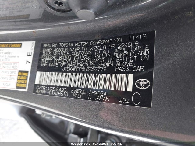 Toyota Prius Prime Premium 2017 JTDKARFP8H3057779 Image 9