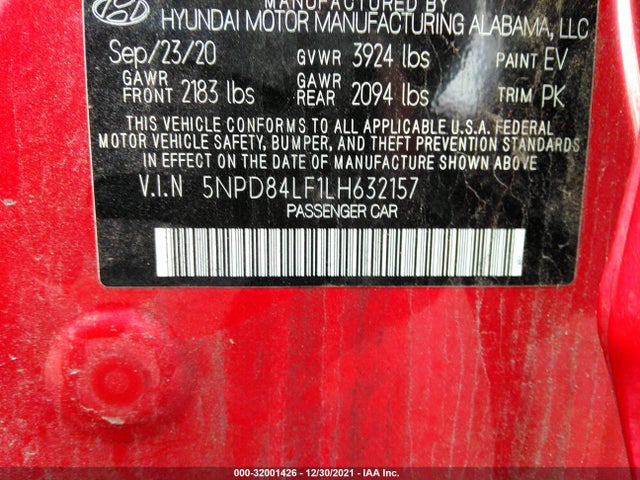 Hyundai Elantra Value Edition 2020 5NPD84LF1LH632157 Image 11