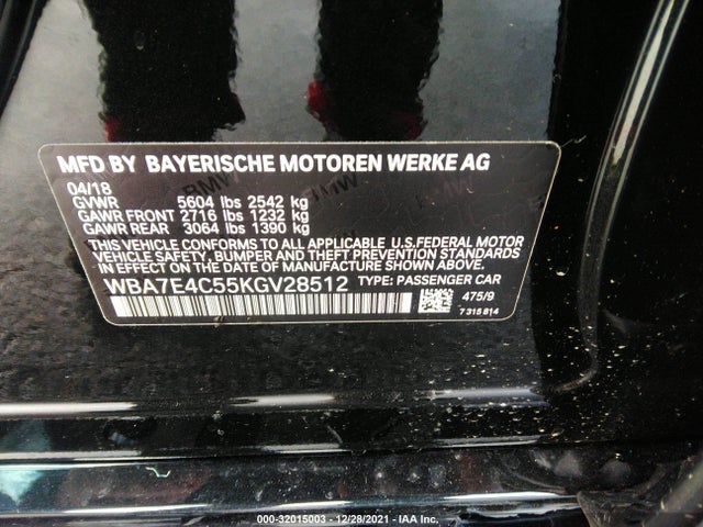 2019 BMW 7 Series, VIN: WBA7E4C55KGV28512