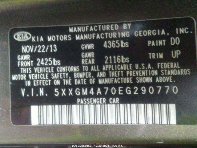 5XXGM4A70EG290770 KIA Optima Lx