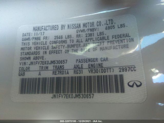 JN1FV7EK0JM530657 Infiniti Q60 3.0t Red Sport 400