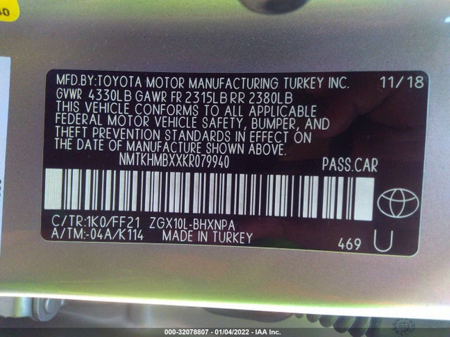 Toyota C-HR XLE 2019 NMTKHMBXXKR079940 Image 9