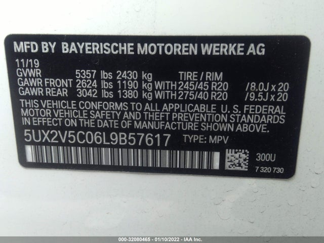 2020 BMW X4, VIN: 5UX2V5C06L9B57617