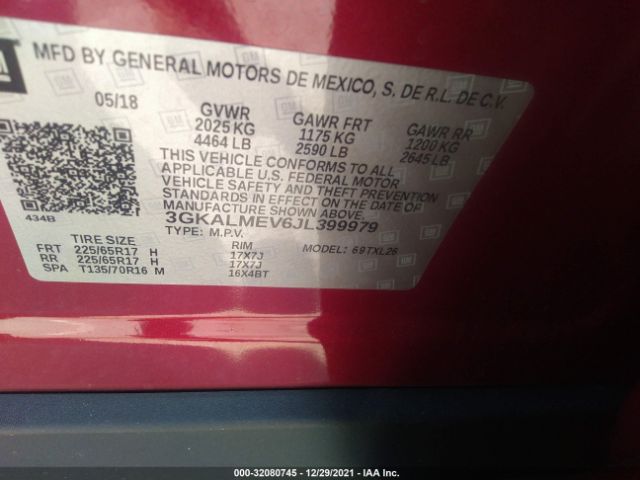 3GKALMEV6JL399979 GMC Terrain Sle