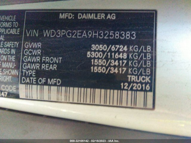 WD3PG2EA9H3258383 Mercedes-Benz METRIS CARGO VAN