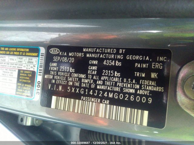5XXG14J24MG026009 KIA K5 LXS