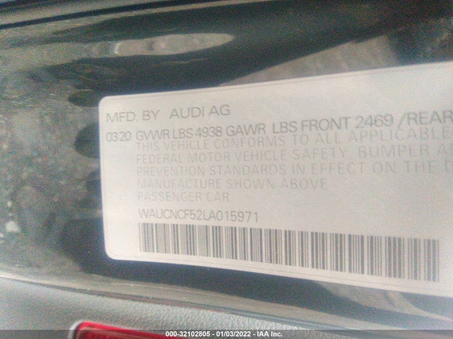WAUCNCF52LA015971 Audi A5 Sportback Premium Plus