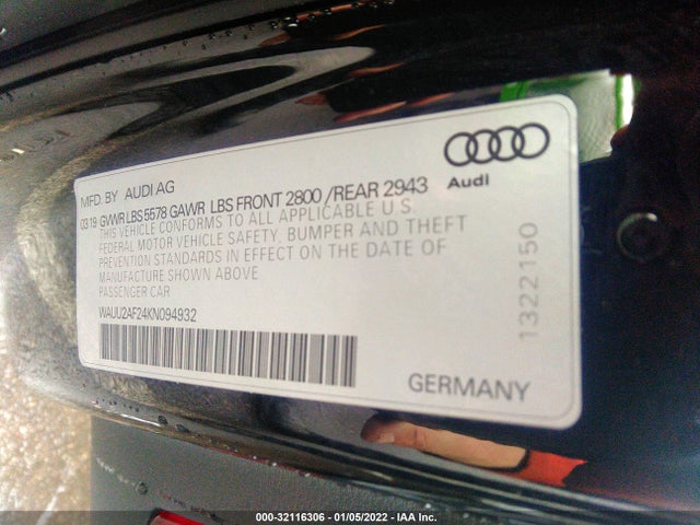 2019 Audi A7, VIN: WAUU2AF24KN094932