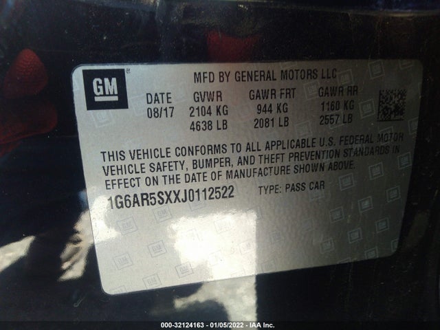 2018 Cadillac CTS, VIN: 1G6AR5SXXJ0112522