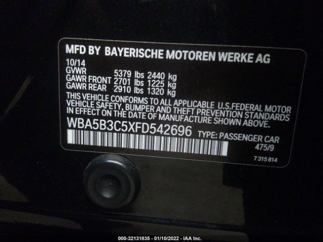 WBA5B3C5XFD542696 BMW 5 Series 535i Xdrive