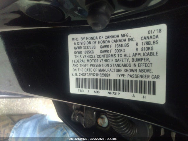Honda Civic Sedan Lx 2018 2HGFC2F52JH529884 Image 10