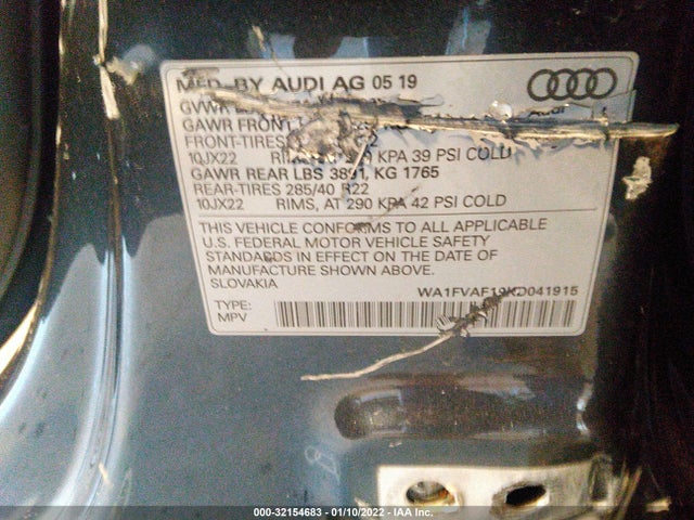 2019 Audi Q8, VIN: WA1FVAF10KD041915