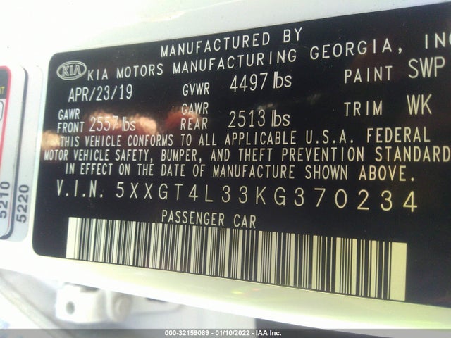 KIA gdi 2019 5XXGT4L33KG370234 Image 23