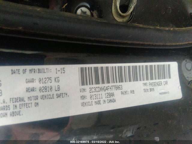 Dodge Charger Sxt 2015 2C3CDXHG4FH778063 Image 9