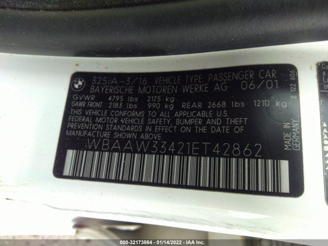 BMW 3 Series 325i 2001 WBAAW33421ET42862 Image 10
